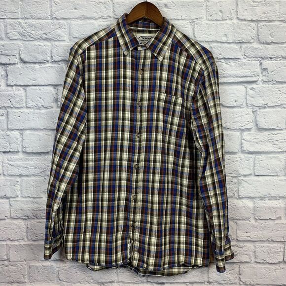 Mountain Khakis Men Multicolor Plaid Flannel Long Sleeve Button‎ Shirt Medium - Picture 1 of 8